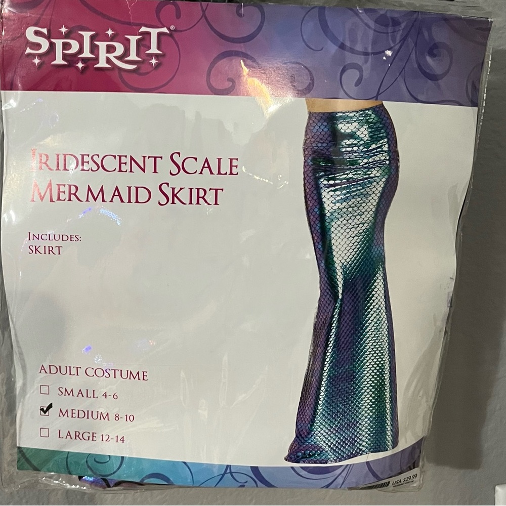 Iridescent scale Mermaid skirt adult Medium 8-10           Shirt Medium